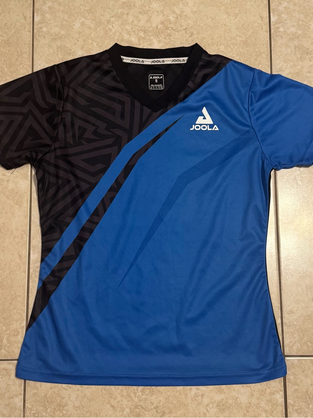 JOOLA Women’s Blue and Black Athletic Jersey Top - V-Neck Performance Tee